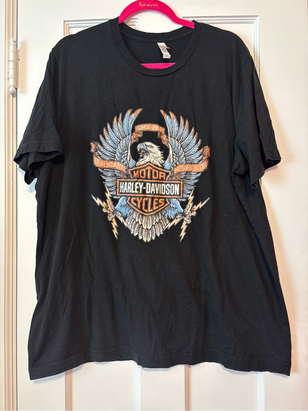 Harley-Davidson Black Short Sleeve Tee with Eagle Graphic